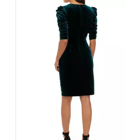 Vince Camuto Ruched Velvet Shirred Sheath Bodycon Dress | 10, Black NEW $148 - Picture 8 of 10